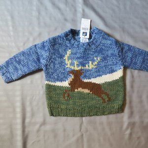 Baby GAP Gorgeous Deer/Buck Sweater, Size 3-6 Months NWT